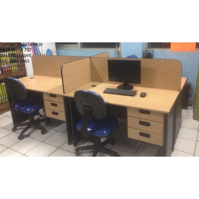Meja Partisi Workstation Meja Kerja Sekat Kantor Cubicle p 120 cm