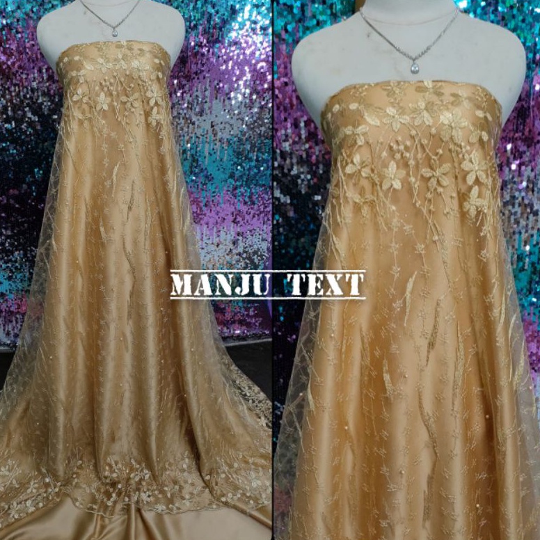 (A✉YK✪) PROMO Kain tile akar tumpal/brokat akar mutiara/bahan tulle akar /bahan dress,gaun,seragaman