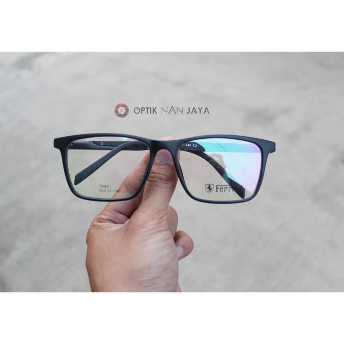 ( Gratis Lensa ) Frame Kacamata Minus Baca Pria Ferrari Sport Tr90