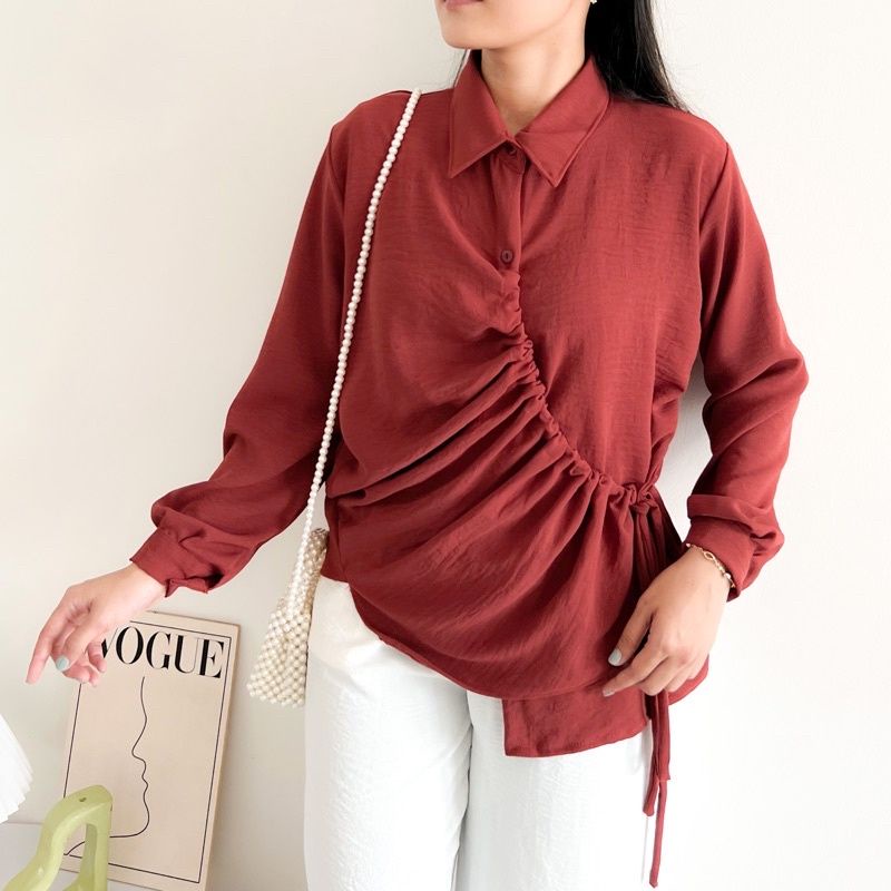 SAIRA BLOUSE SERUT WANITA | BLOUSE WANITA CRINCLE | ATASAN WANITA