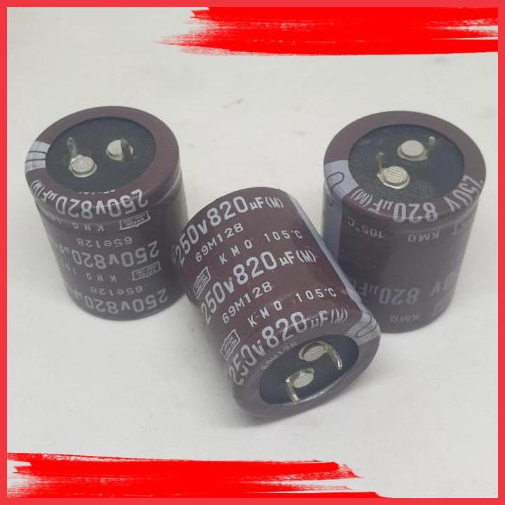 (BAHA) ELCO CAPACITOR 820UF 250V NIPPON CHEMICON KMQ - ORIGINAL JAPAN