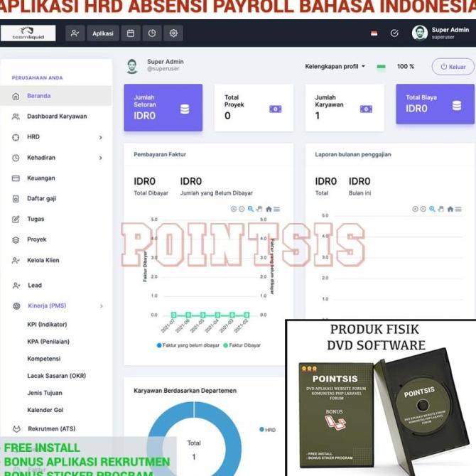 Source Code Aplikasi HRD HRIS Payroll dan Penggajian Absensi Cuti PHP