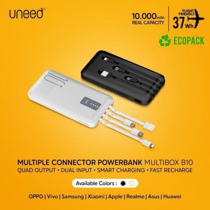 Powerbank Powerbank Uneed 10000Mah Batre Built In Cable Fast Charging 2.1 Upb321