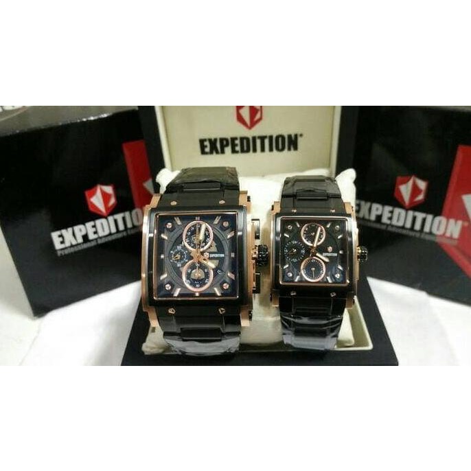 Best Seller Jam Tanga Couple | Sepasang Expedition E6731 Rosegold Black Original Sale