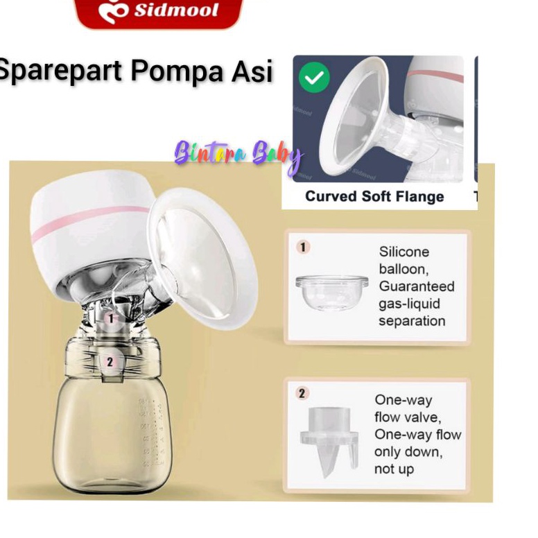 (K☛NP-㊛) ORIGINAL Sparepart Pompa Asi Sidmool Spare part Valve Corong Diafragma Electric Breast pump