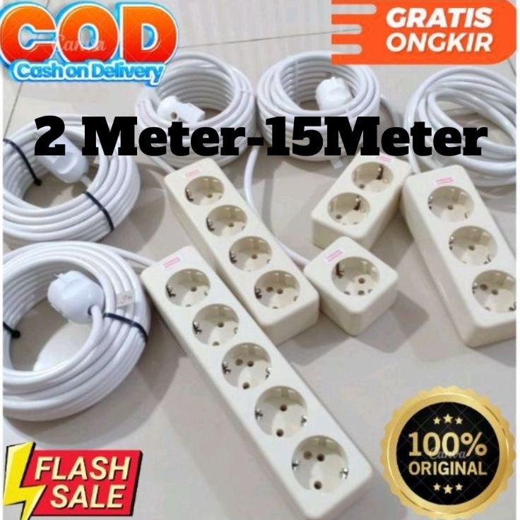 Model Baru stop kontak 1 2 3 4 5 lubang / stop kontak kabel 2 meter-15 meter / stop kontak  15 meter