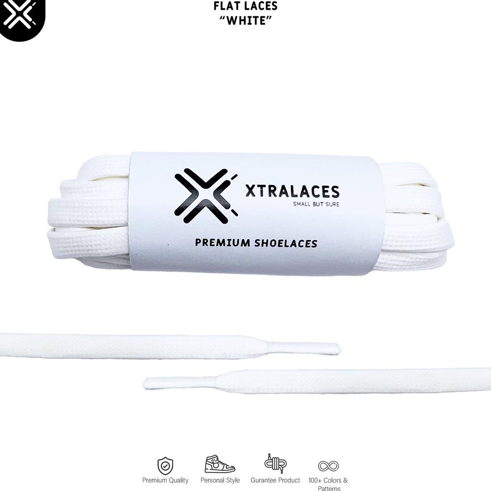 Ready Tali Sepatu Lilin Gepeng Putih | Premium Shoelaces