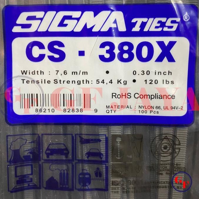 

best seller] Kabel Ties / Tis Sigma CS 380 X / 38cm / 38 cm Hitam / Putih CS380X