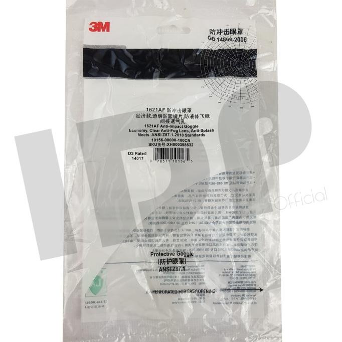 3M 1621 AF Safety Goggle ANTI FOG Kacamata Goggle Lab 3M 1621AF