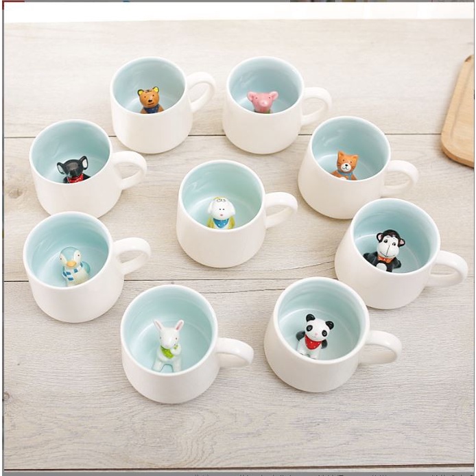 Gelas Mug minum drink lucu cute karakter hewan keramik gift hadiah