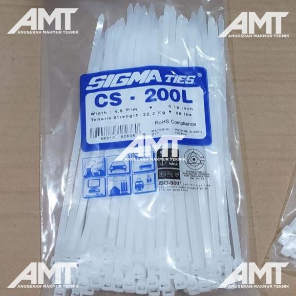 

langsung order saja] Kabel Ties / Kabel Tis / Cable Tie CS 200 L PUTIH 20 cm SIGMA CS200L