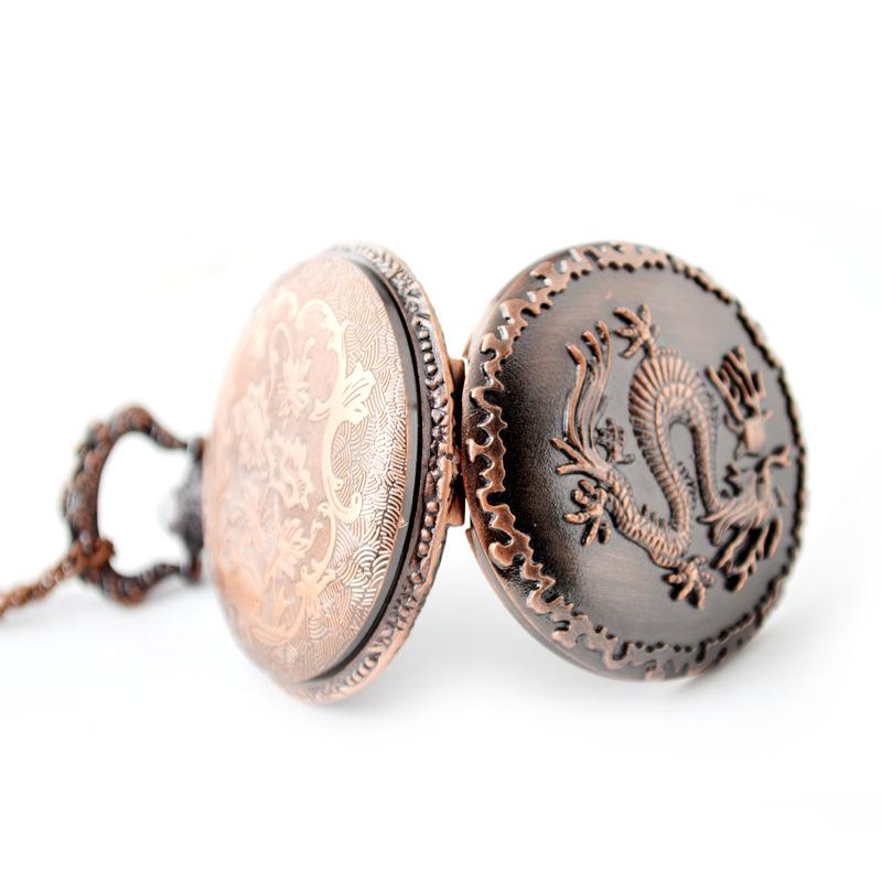 LIONTIN JAM PERUNGGU KLASIK MOTIF NAGA API-JAM UNIK - JAM GANTUNG - JAM KALUNG - JAM SAKU