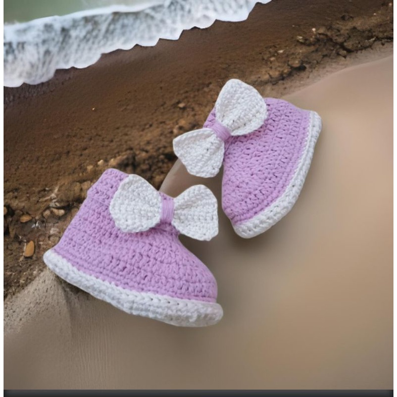 sepatu rajut bayi boots pita baby girl gift hadiah