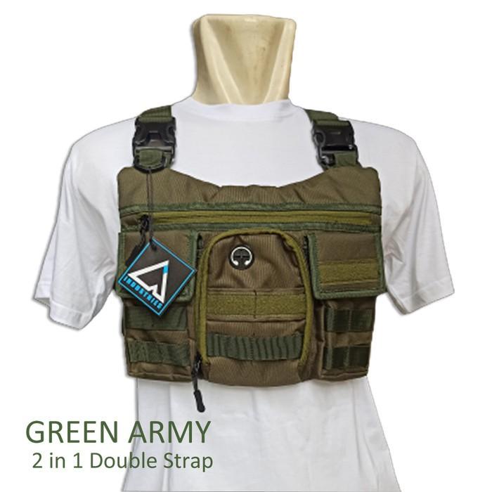 Vest Bag Tactical Green Army Tas Rompi Dada Hijau Army Polos