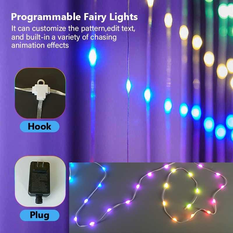 PDQ Lampu Hias Gorden String Lights Smart App Control RGB IP65 2x2 m - PD4