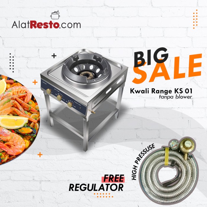 Terlaris Kwali Range 1 Burner Kompor High Pressure Ks-01- Crown Horeca