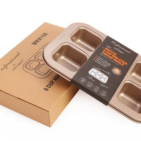 

Chefmade Loyang Brownie 6 Cup Anti Lengket / Square Mould - WK9150