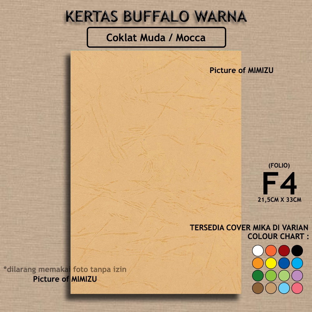 

Kertas Buffalo F4 warna Coklat Muda Cover JILID SAMPUL Kertas Kambing