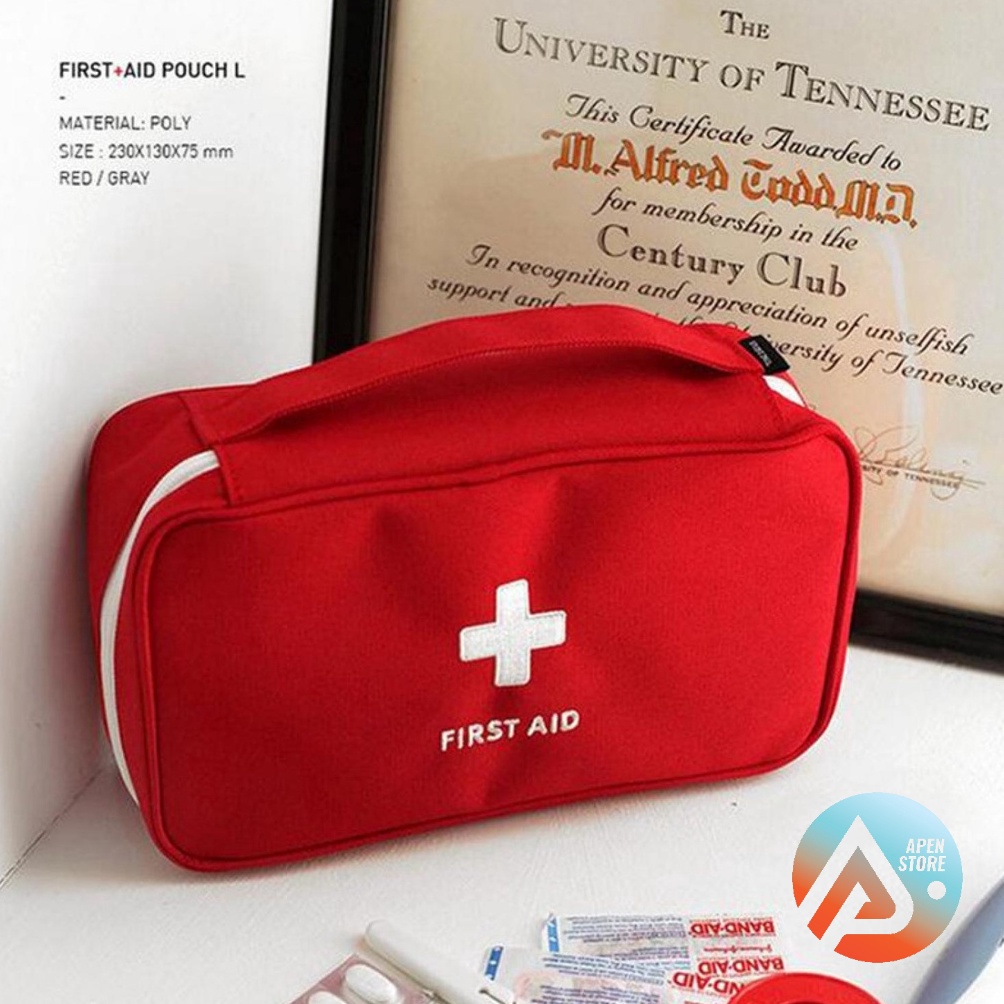 APEN Pouch Tas Obat P3K || Perlengkapan Rumah Organizer Tempat Penyimpanan Obat Grosir Supplier Bara