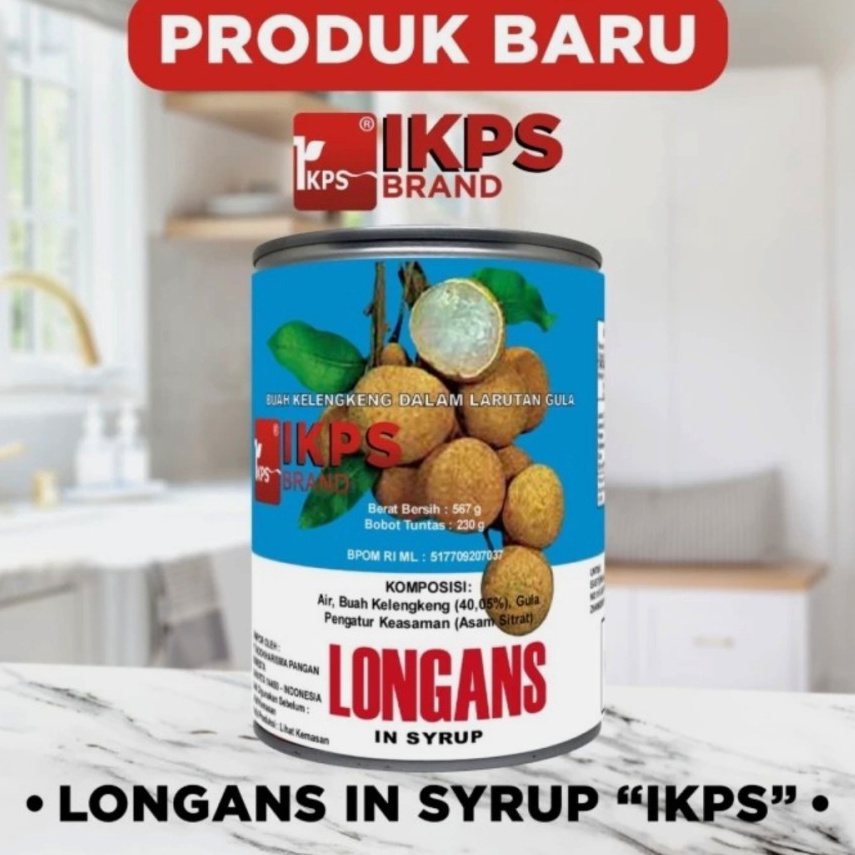 

【F⚡ASH SALE✅】 Longan Kaleng IKPS 567 gram / Longans in syrup / Lengkeng Impor