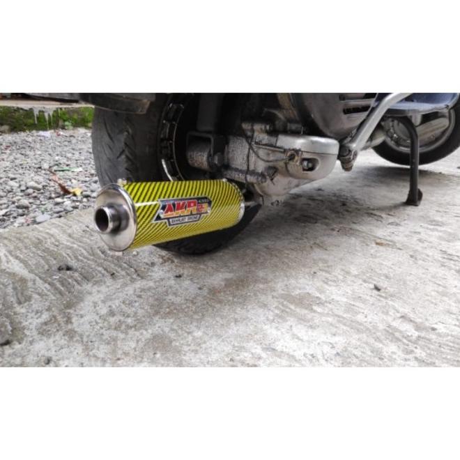 Knalpot Vespa Racing Kanan Big Yellow Galvanis Akr