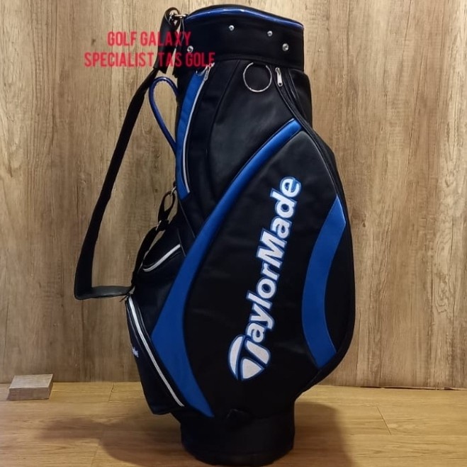 Tas Golf Taylormade Premium Kanvas Hitam/Biru Harga Promo