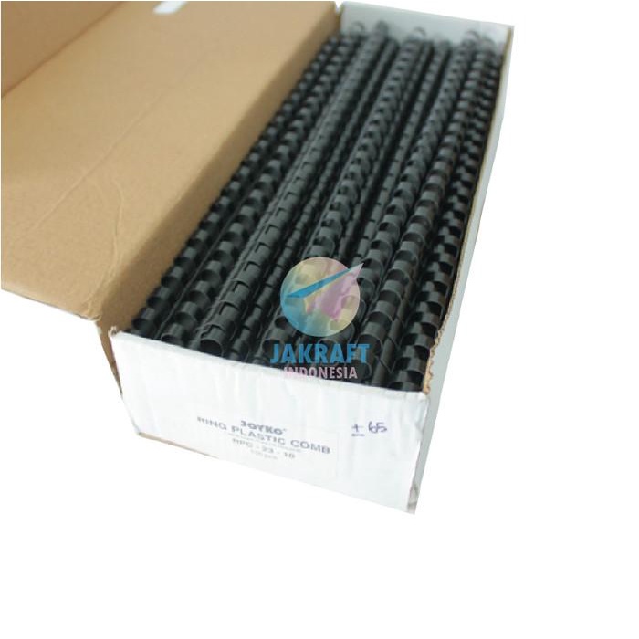 Jilid Spiral Plastik Jilid 10 Mm 23 Lubang F4 Isi 100 Hitam 3/8 Inch Joyko