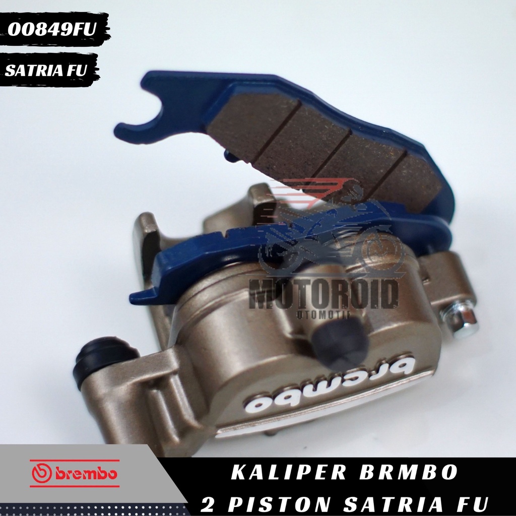 Kaliper Satria FU Chrome Samurai Kanan Piston Breket Cnc Ninja 2P Caliper BRB Silver