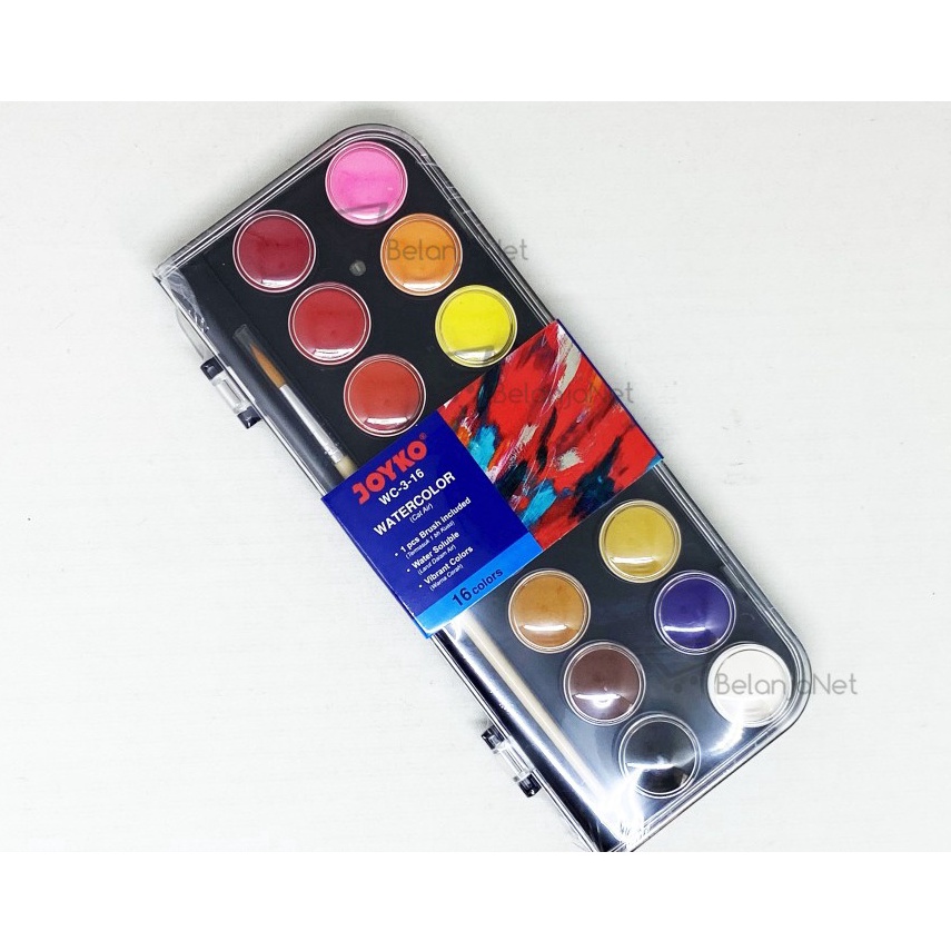 

7b✽Stock Banyak Cat Air Watercolor Cake Joyko 18 Warna WC-3-16 083 ➩