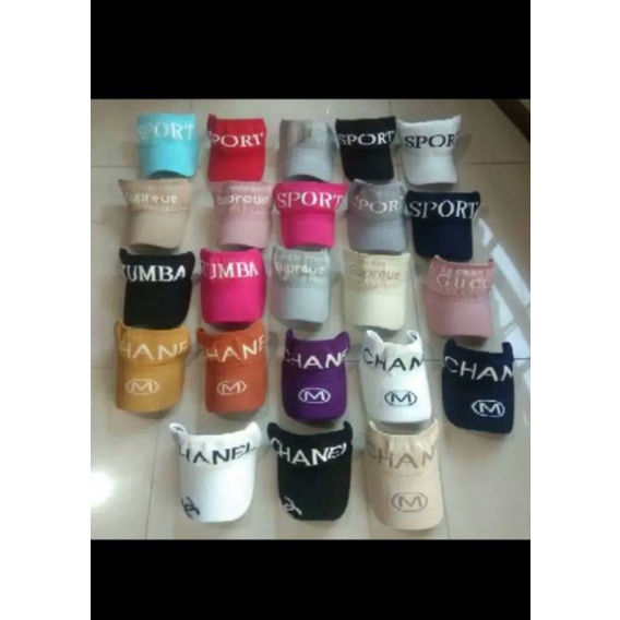 topi rajut senam zumba/sport import