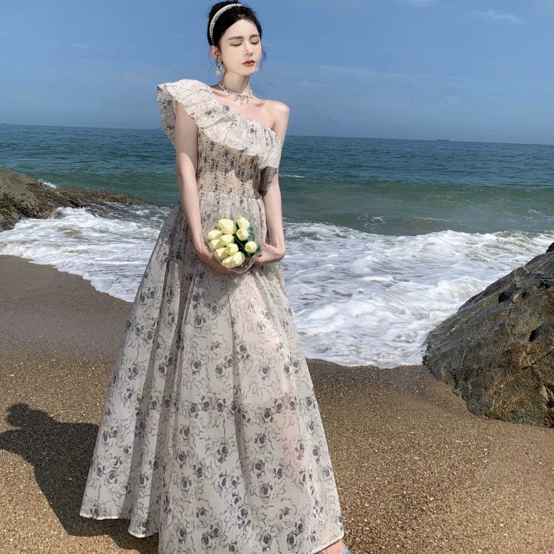 Light Luxury Dress Wanita Import Premium / Korean Summer Dress Pantai Bali Beachwear / Long Dress Ma