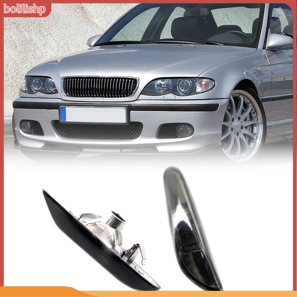 &lt;Bolilishp&gt; 2Pcs Side Marker Light Bezel Wear Resistant Fine Workmanship Gray Turn Signal Lamp Cover 63137165915 63137165916 for BMW 3 Series E46 02-05