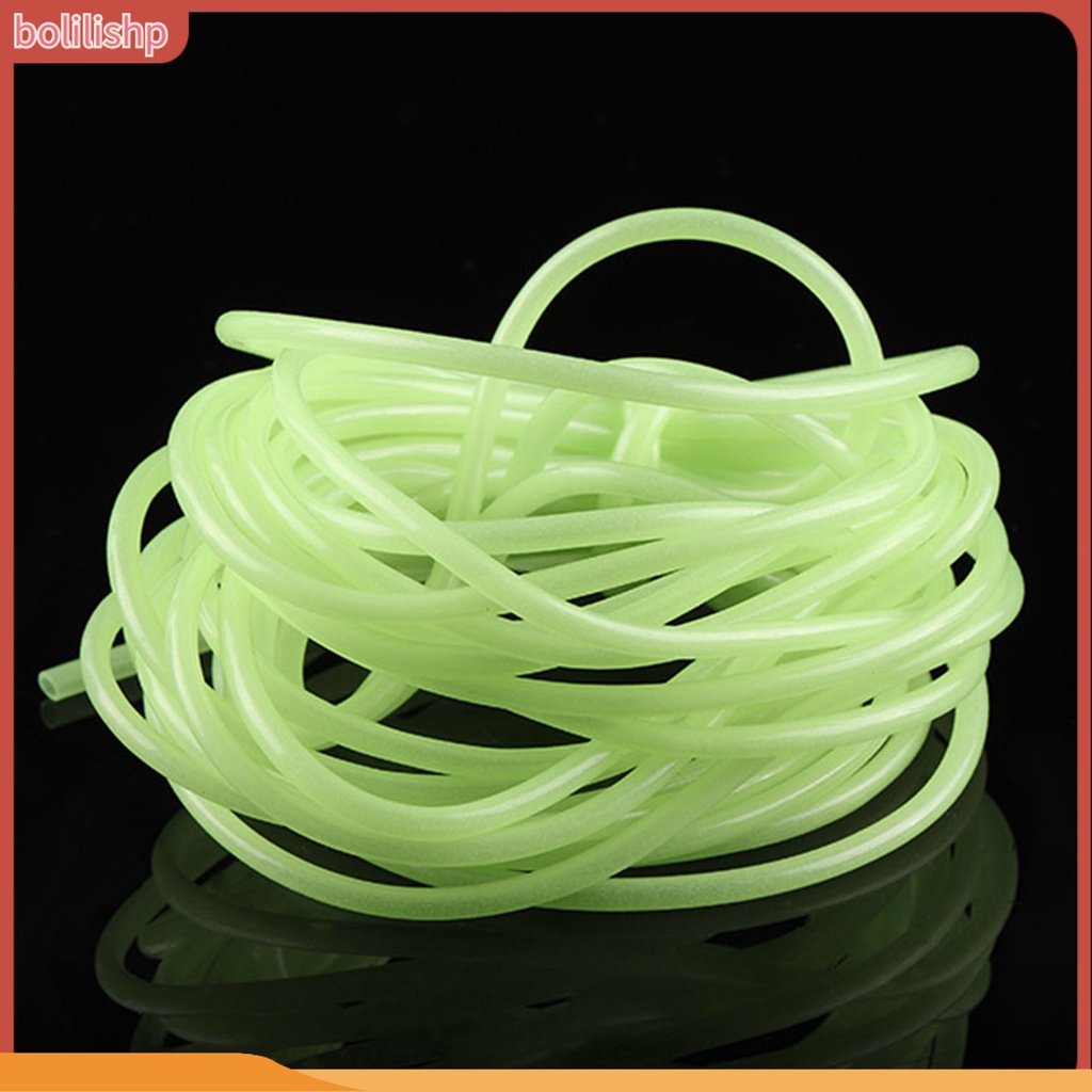 [Bolilishp] 2m Memancing Tabung Bercahaya Fleksibel Tahan Aus Glow in Dark Anti Simpul Multi use Fishing Green/Pink Night Fishing Lembut Silicone Tube Aksesoris Memancing