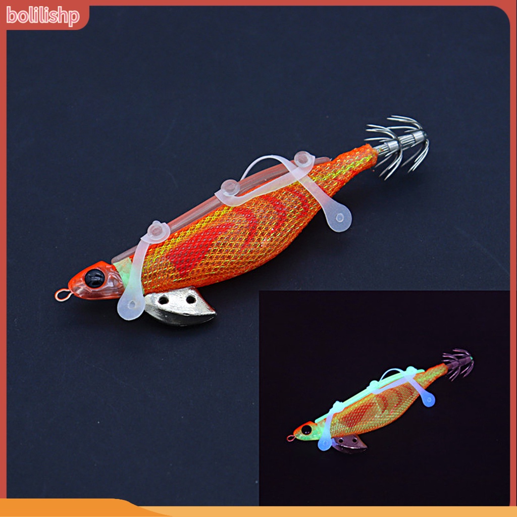 [Bolilishp] squid Jig Tekstur Halus Efek Bercahaya Kait Tajam Desain Simulasi Fleksibilitas Tinggi Kemampuan Menangkap Kuat Warna Cerah Luminous Bait Squid Hook Untuk Memancing