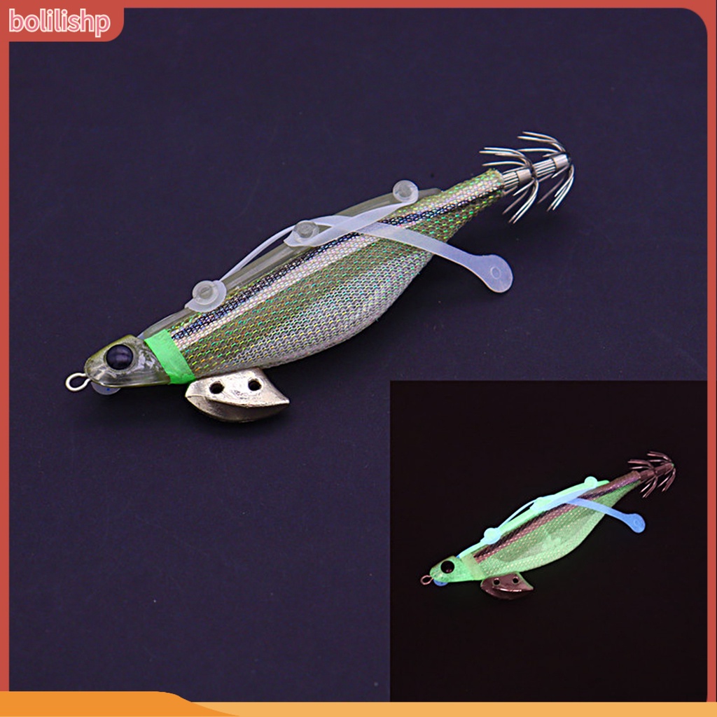 [Bolilishp] squid Jig Tekstur Halus Efek Bercahaya Kait Tajam Desain Simulasi Fleksibilitas Tinggi Kemampuan Menangkap Kuat Warna Cerah Luminous Bait Squid Hook Untuk Memancing