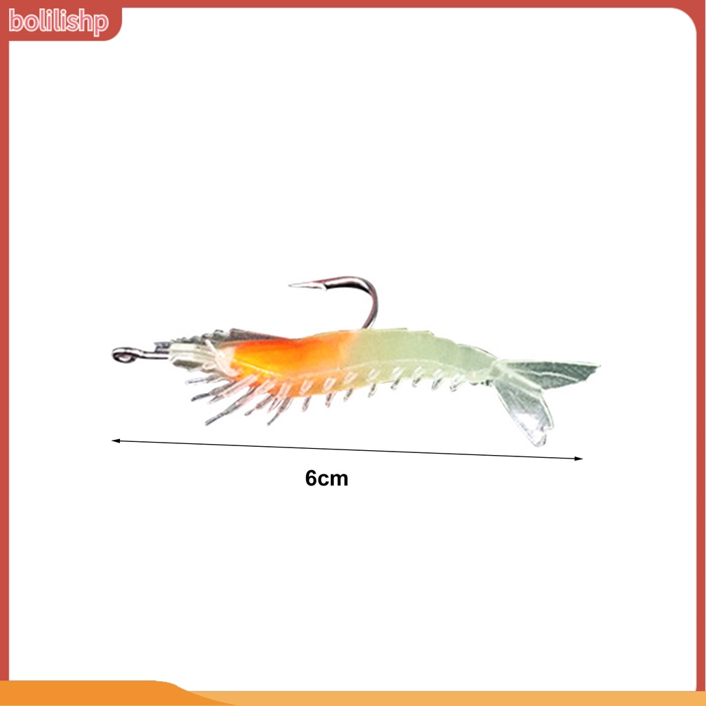 &lt;Bolilishp&gt; Vivid Fake Shrimp Bait Soft PVC Shrimp Bait With Hook Attract Fish Fishing Accessory