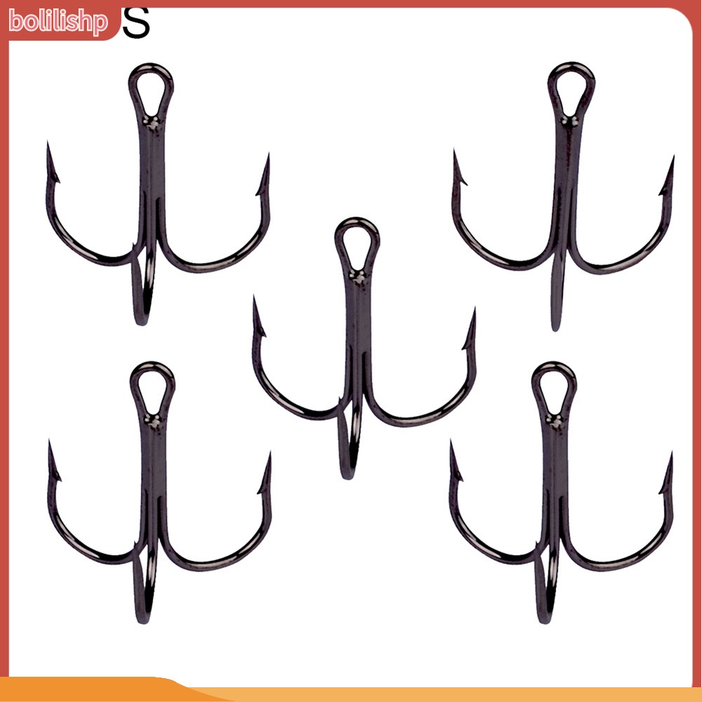 &lt;Bolilishp&gt; 50Pcs High-carbon Steel Crank Outdoor Fishing Lure Bait Triple Hooks Tackle Tool