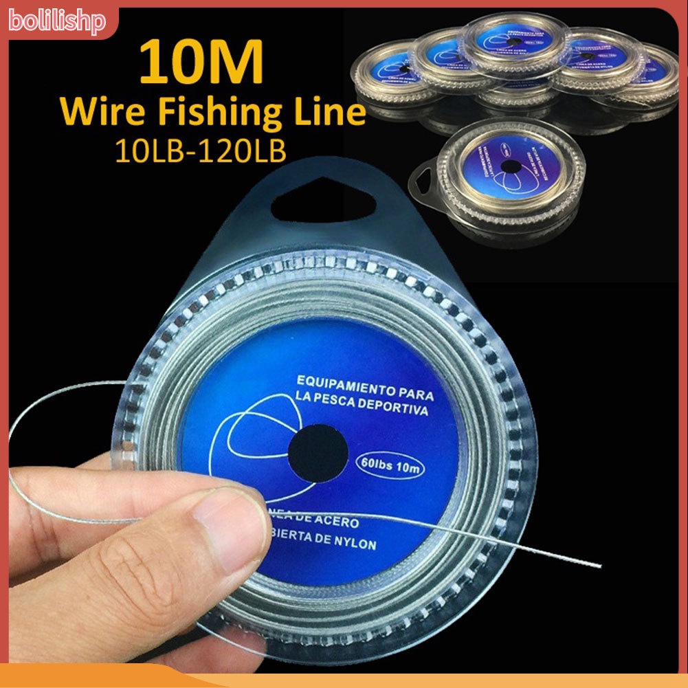 &lt;Bolilishp&gt; 10lb-120lb Senar Pancing 7 Helai Bahan Stainless Steel Super Kuat Panjang 10m