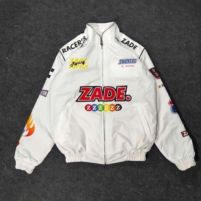 Nascar Jacket Vintage Zade Supply Racing White / Jaket Nascar