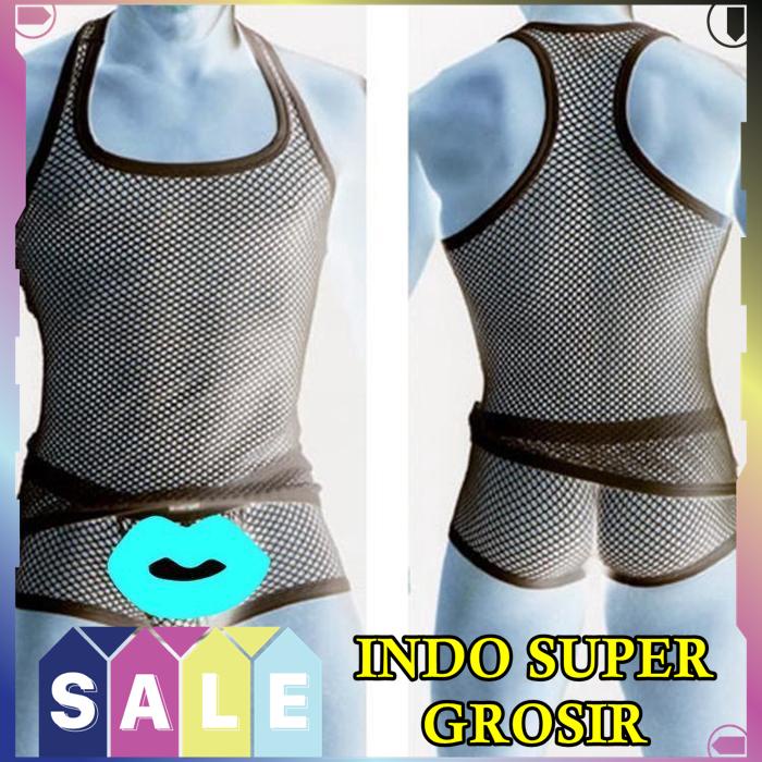 TANK TOP SINGLET BOXER KAIN JALA TRANSPARENT TANK TOP SINGLET BOXER PRIA DEWASA / BOXER PRIA SEXY  K