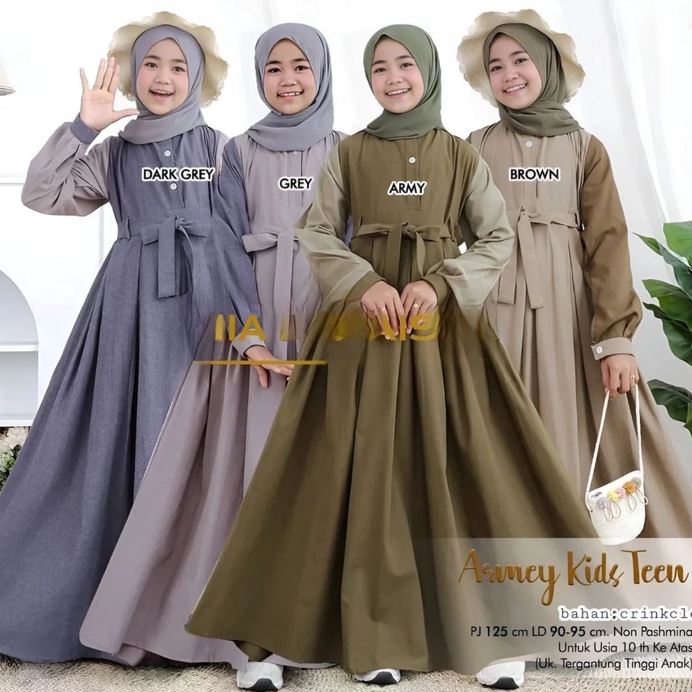 Gamis Anak Remaja Tanggung Viral Umur 10-12-15 Tahun | Outfit Remaja Kekinian | Baju Muslim Anak Per