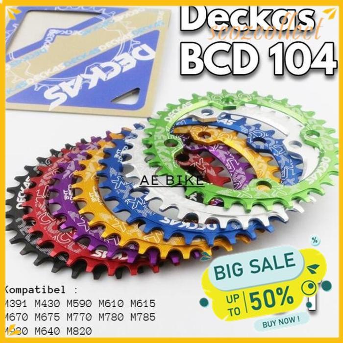 CHAINRING DECKAS ROUND BCD 104 NARROW WIDE 38 T 