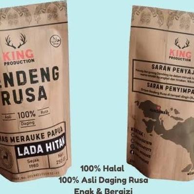 

Dendeng Daging Rusa Merauke Papua Asli siap saji Manis pedas 250 gr