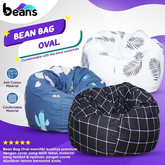 Bean Bag Oval Motif - Termasuk Isi - Bean Bag Varian Motif