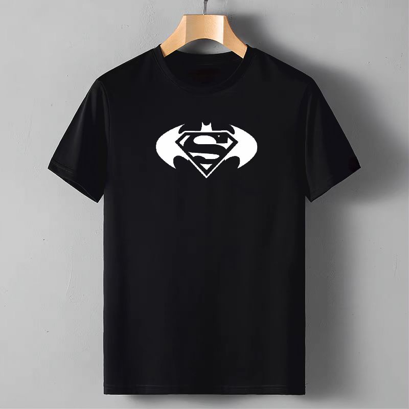 Baju Kaos Pria Batmen Superman Kaos Oblong Cowok Lengan Pendek Atasan Lelaki Dewasa Cod