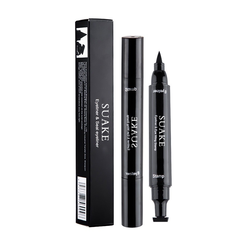 100% ORIGINAL SUAKE Eyeliner Stamp 2 In 1 Waterproof Liquid Eyeliner Pensil Waterproof  Stamp Small