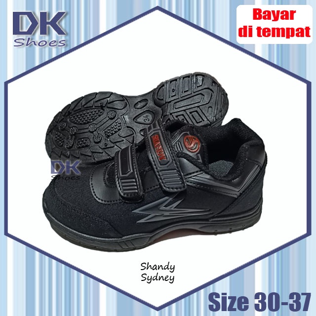 Shandy Sydney 30-37 Sepatu Sekolah Hitam Anak Paud TK SD SMP SMA Laki Murah