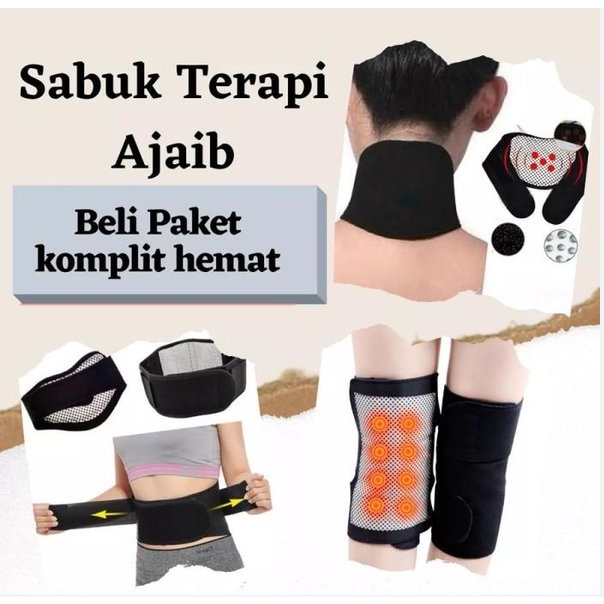 [ PAKET HEMAT 3 IN 1 ] Sabuk Terapi Pinggang Punggung Leher Dan Lutut