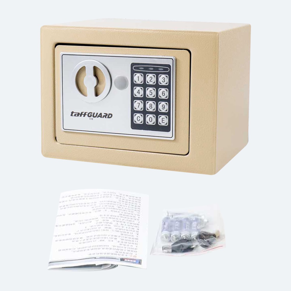Gs8 TaffGUARD Kotak Brankas Hotel Mini Password Safe Deposit Box 4.6L - 17E - Golden Or-i