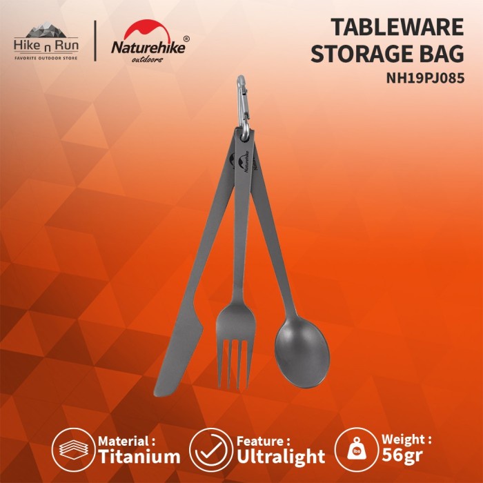 Terlaris Set Alat Makan Naturehike Tzd11 Nh19T011-D Titanium Cutlery 3 In 1